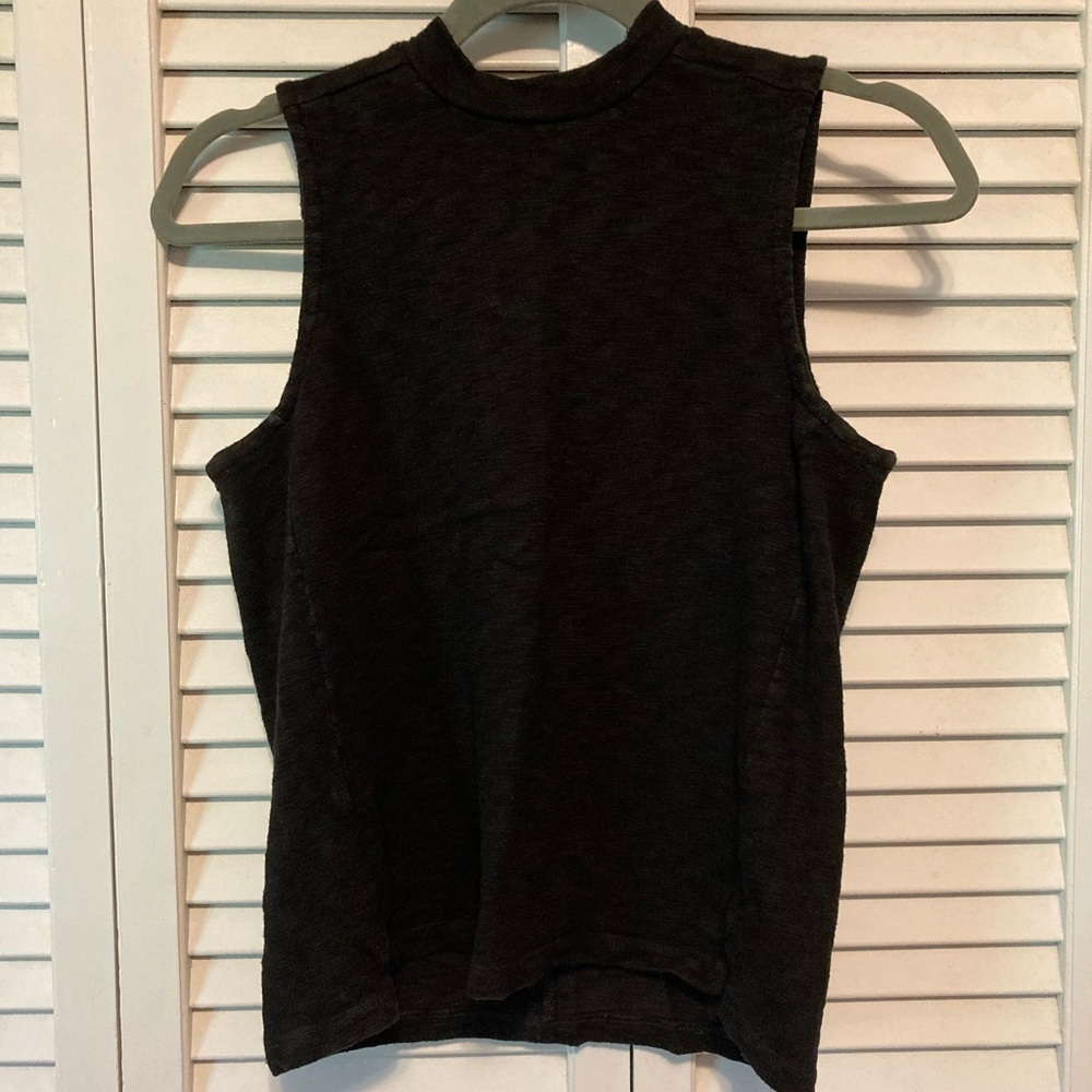 Madewell Black High Neck Zipper Sleeveless Top Soze Extra Small